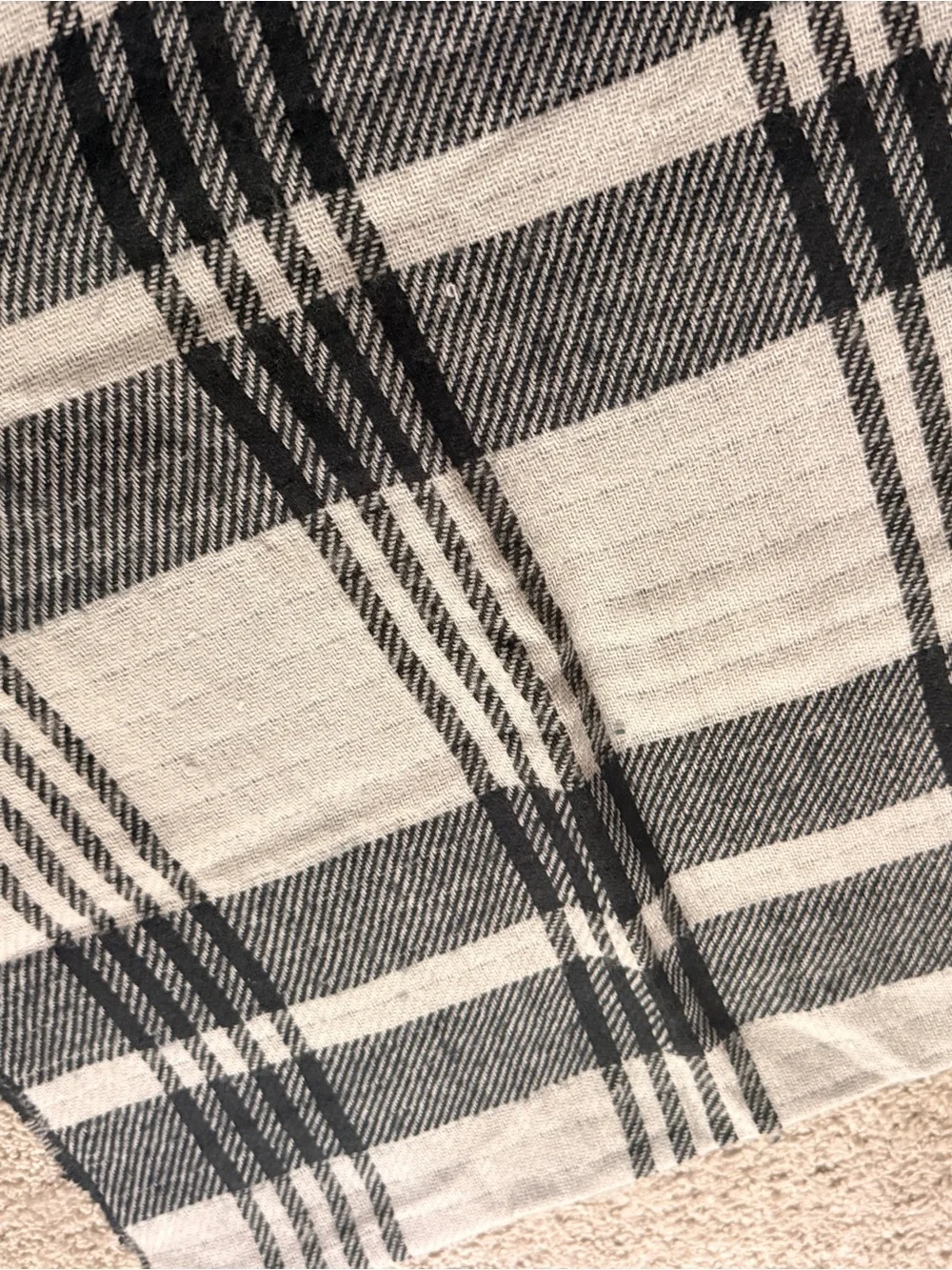 Cozy Plaid Scarf Duo - Black & White + Red & Cream